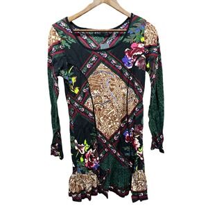 etc. Floral Paisley Mini Dress patchwork Bohemian Women's M‎ Medium